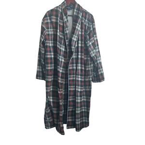 Polo Ralph Lauren‎ Sleepwear Mens Flanel Robe S/M Red Plaid Comfy Preppy Casual